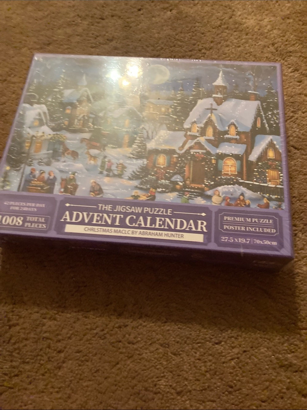 Advent Calendar Jigsaw Puzzle - Purple Holiday Village